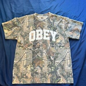 Obey Tree Camo Graphic Tee Shirt